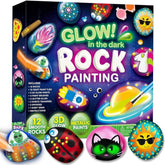 Joyfy Glow in The Dark Rock Painting Kit, Creative DIY Arts and Crafts Set for Kids Ages 6-12, Craft Paint Kits for Kids Birthday Easter Gift Toy