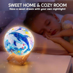Joyfy DIY 3D Moon Lamp Painting Kit, Paint Your Own Moon Light, Arts and Crafts Kit for Kids Age 6+, Birthday Valentine’s Day Gifts for Boys Girls