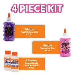 Elmer's 4pk Fairy Dust Slime Kit with Glue & Activator Solution: Magical DIY Art Kit for Kids, Glitter Craft Activity